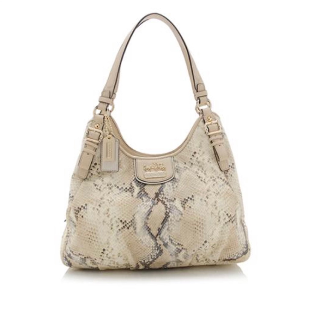Authentic Coach Madison Python Embossed Handbag
